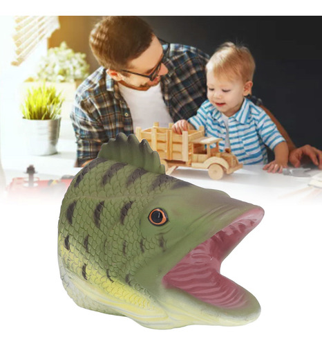 Juguetes Hand Puppet Soft Fish High Simulation Bass Head Toy