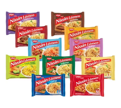 Macarrão Instantâneo de Carne Nissin Miojo Lámen Pacote 85g