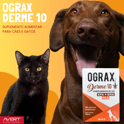 Ograx Derme 10 Suplemento Alimentar C/ 60 Caps Cães E Gatos