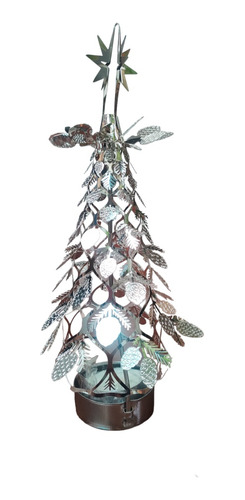 Árbol De Navidad Metálico Decorativo Con Vela ( Mini)