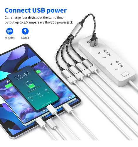 Divisor De Carga, Expansor Usb, Adaptador Otg, Hub Tipo C