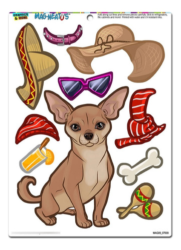 Grafico Ma  Dress-up Chihuahua Perro Pet Funny Mag-neato Set