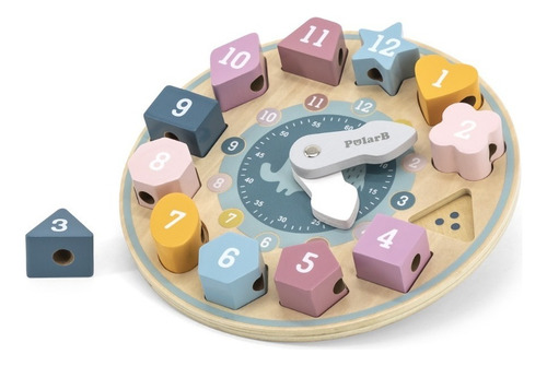 Reloj Encastre Colores - Madera - Juego Didáctico - Polar B
