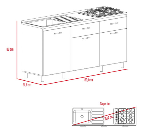 Modu Infe Lavaplatos + Mod Supe - Kitchen - Rovere / Niebla