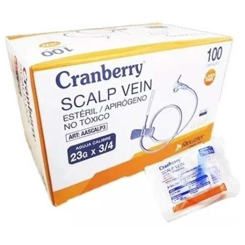 Mariposa (scalp Vein) 23g X 3/4 Cranberry Caja 100 Unidades