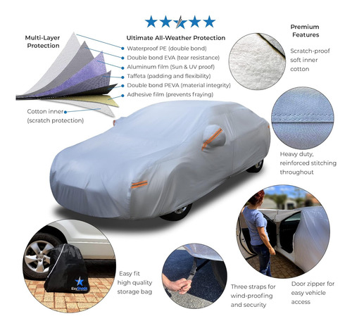 Cubierta Impermeable Para Automóvil De 10 Capas 2 Parabrisa