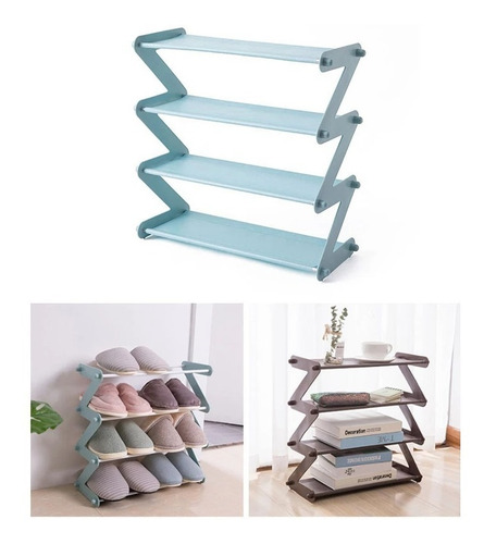 Imagen 6 de 10 de Estante Zapatera 4 Niveles Rack Championes Zapatos Zig Zag