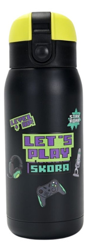 Botella Infantil Térmica Acero Skora Lets Play 400 Ml Color Negro