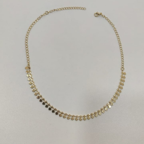 Colar Feminino Choker Gargantilha Tendência Banhado A Ouro Cor Dourado