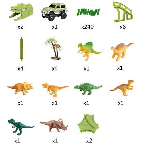 Imagen 5 de 7 de Juguete Niños Pista Autos Dinosaurios 240 Pzs Babymovil