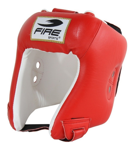 Careta De Box Fire Sports Oficial Olimpico Piel Rojo