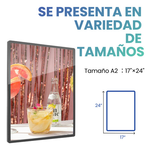 Marco Led Para Póster Tablón De Menús Publicidad 60x40cm