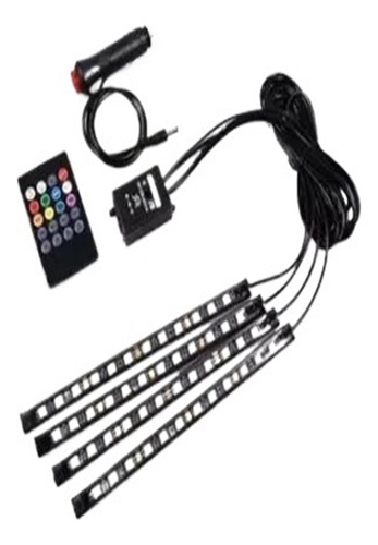 Tira De 48 Luces Led Rgb C/control Remoto P/interior De Auto