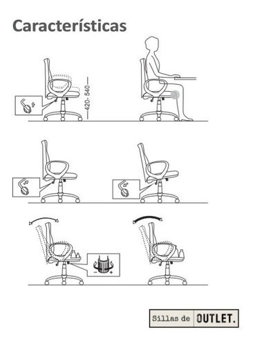 Imagen 4 de 10 de Silla Oficina Escritorio Pc Trabajo C/ruedas Envío Gratis