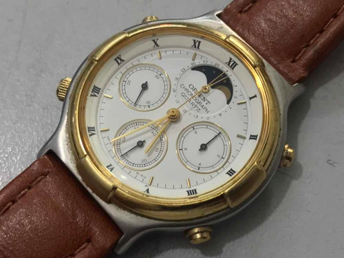 Orient Chronograph Quartz Fase De Lua Made In Japan