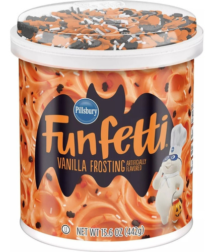 Betún Pillsbury Halloween Frosting Funfetti Naranja Import