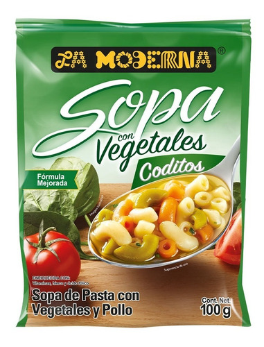 La Moderna Sopa Codito Con Vegetales Y Pollo 100 Gr.
