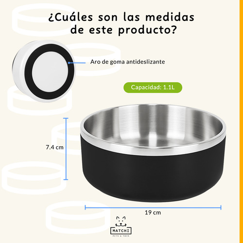 Plato De Acero Inoxidable Tazón Antiderrapante Para Perros Y Color Índigo