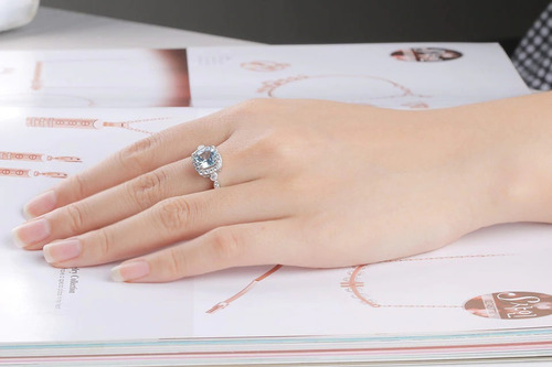 Aro Anillo De Compromiso Plata 925 Gema De Topacio Sp1tc8s
