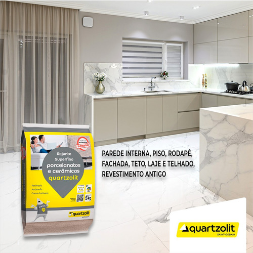 Rejunte Quartzolit Fácil De Misturar /aplicar 5kg Kit C/ 2un