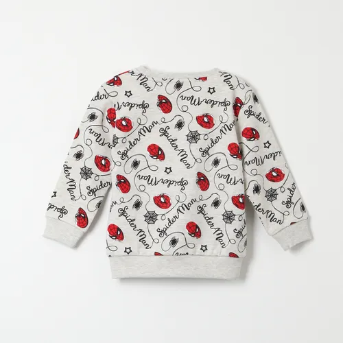 Poleron Cerrado Niño Spiderman Telaraña Gris Marvel