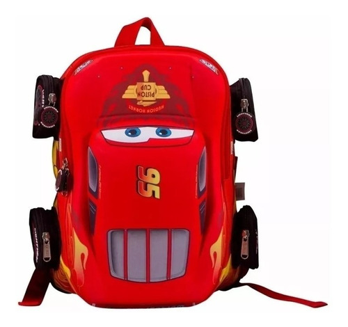 Mochila Cars Primaria Backpack Tz549 Color Rojo