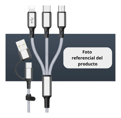 Cable Carga Rapid 3 En 1 iPhone Micro Usb Tipo C  Tienda F