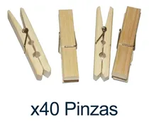 Comprar Set Pinzas Ganchos De Madera Para Ropa Manualidades 6x1cm