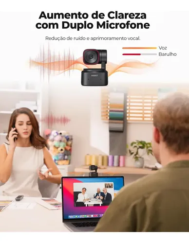 Obsbot Tiny 2 Lite 4k Pc Webcam 30fps Ptz Câmera Ai Tracking