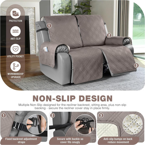 Taococo Funda Reclinable Para Sofá De Dos Plazas, 100% Imper