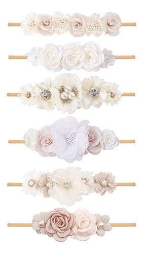 ~? Baby Girl Flower Headbands Set Elastic Floral Headbands 6