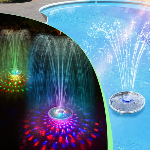 Deeprbetter Fuente Solar Flotante Con Luces Subacuaticas, Bo