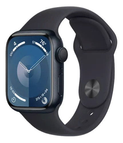 Apple Watch Series 9 GPS + Celular • Caja de aluminio color medianoche de 45 mm • Correa deportiva color medianoche - S/M - Distribuidor Autorizado