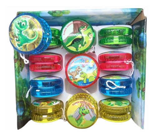 Pack 12 Yoyos Diseño De Dinosaurio Varios Colores