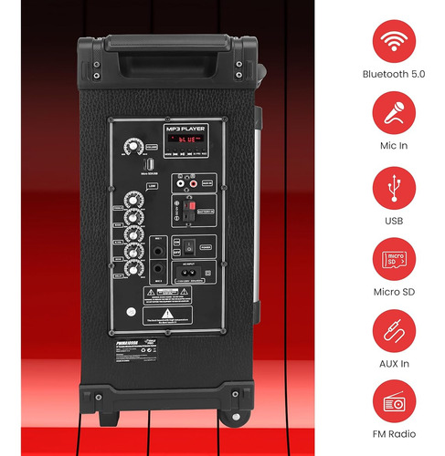 Sistema Karaoke 600v Altavoz Bluetooth Inalambricos Pyle