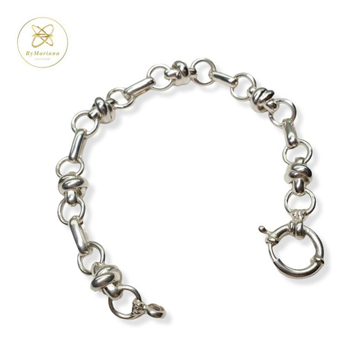 Pulsera Plata Nudos Chicos Y Argollas