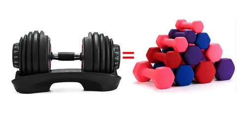 Mancuerna Pesa Ajustable 24 Kg Regulable Gym Base Automatica