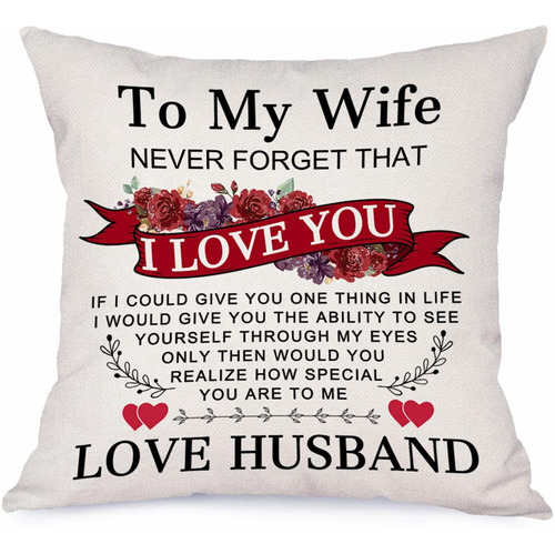 Bonsai Tree Funda Almohada Texto Ingl «to My Wife Love You»