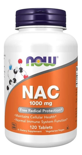 Now Foods Nac N-acetil-cisteina 1000 Mg Sfn Sin sabor