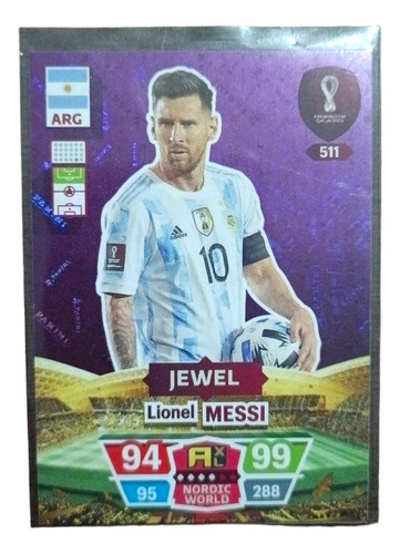 Tarjeta Adrenalyn Qatar 2022 Nórdica Messi Panini 