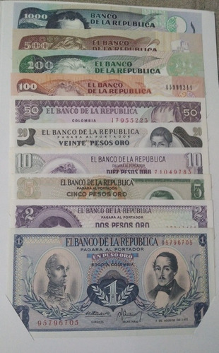 Set De Billetes Colombiano En Excelente Estado 