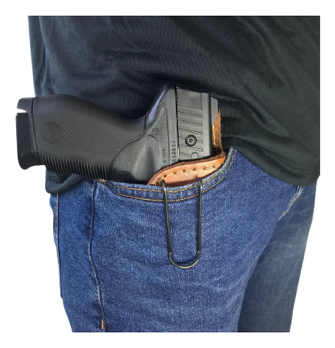 Coldre De Couro Para Pistola G22 G2 Interno Destro Marrom