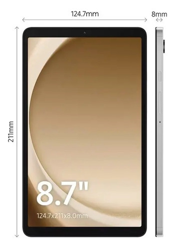Tablet Samsung Wifi A9 128gb 8gb Com Capa Transparente Prata Cinza