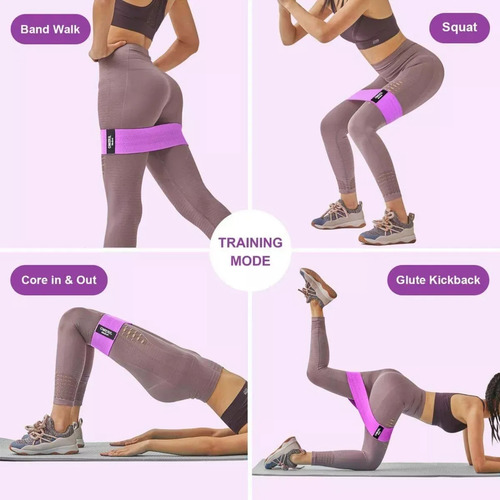 3 Ligas Elastic Bands Resistance Tela Ejercicio Piernas-