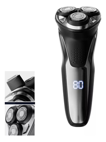 Rasuradora Eléctrica Afeitadora Barba Recargable Corta al Raz Cortadora Pelo Cabello Color Negro