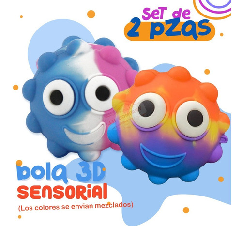 Imagen 9 de 10 de Set 2 Pcs Squishy Luz Led Eyepop Apachurrar Juguete Ptq-063