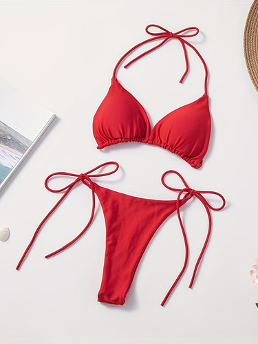 Conjunto De Bikini De Para Mujer, Sujetador Halter