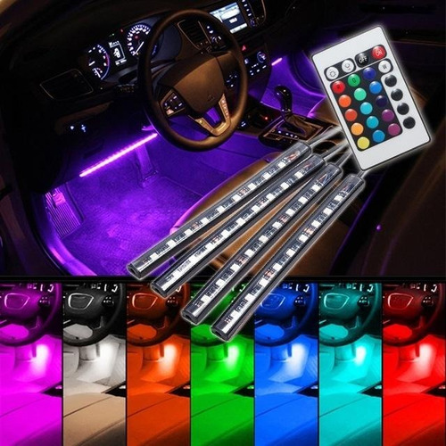 Kit 4 Barras Leds Int. + Control Rgb + Audioritmico 30cm A64