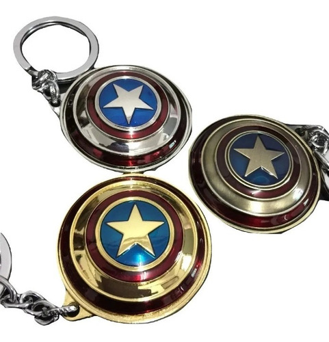 Llaveros Capitán América Giratorio De Acero Marvel