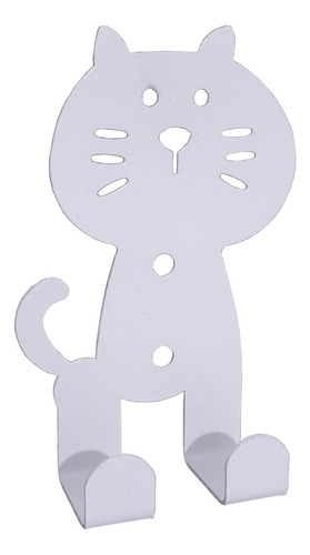 Colgador De Pared Moderno Dibujo De Gatito Colores Color Blanco